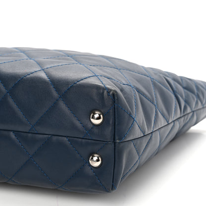 Chanel Calfskin Quilted In The Business North South Tote Blue 10 of 10