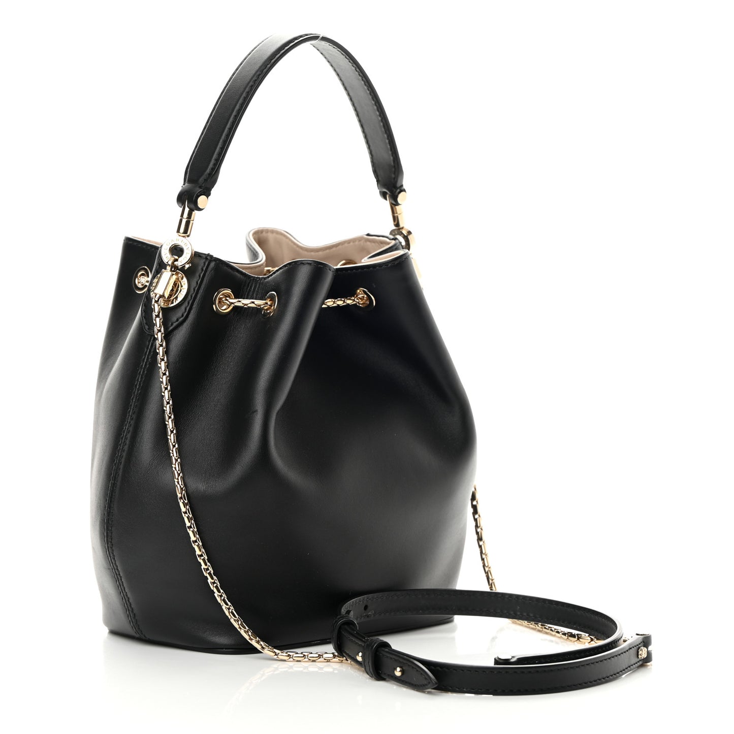 Calfskin Serpenti Forever Bucket Bag Black