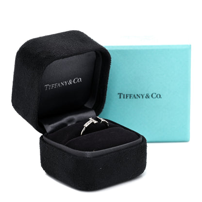 Tiffany 18K White Gold Diamond T Wire Ring 52 6 5 of 5