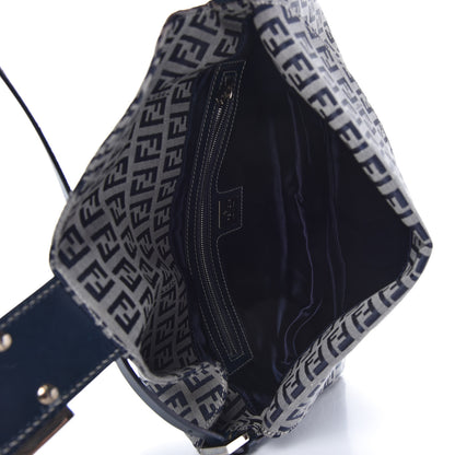 Fendi Zucchino Mama Baguette Double Flap Navy 5 of 8