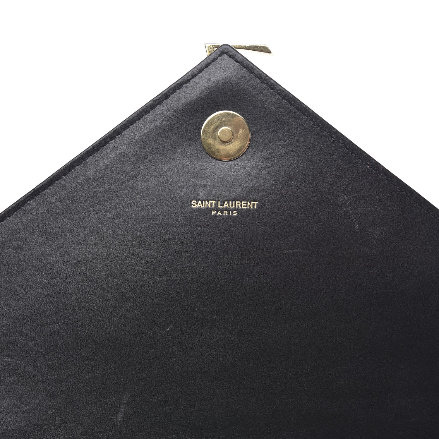 Saint Laurent Smooth Calfskin Matelasse Chevron Large Monogram Satchel Black 6 of 12