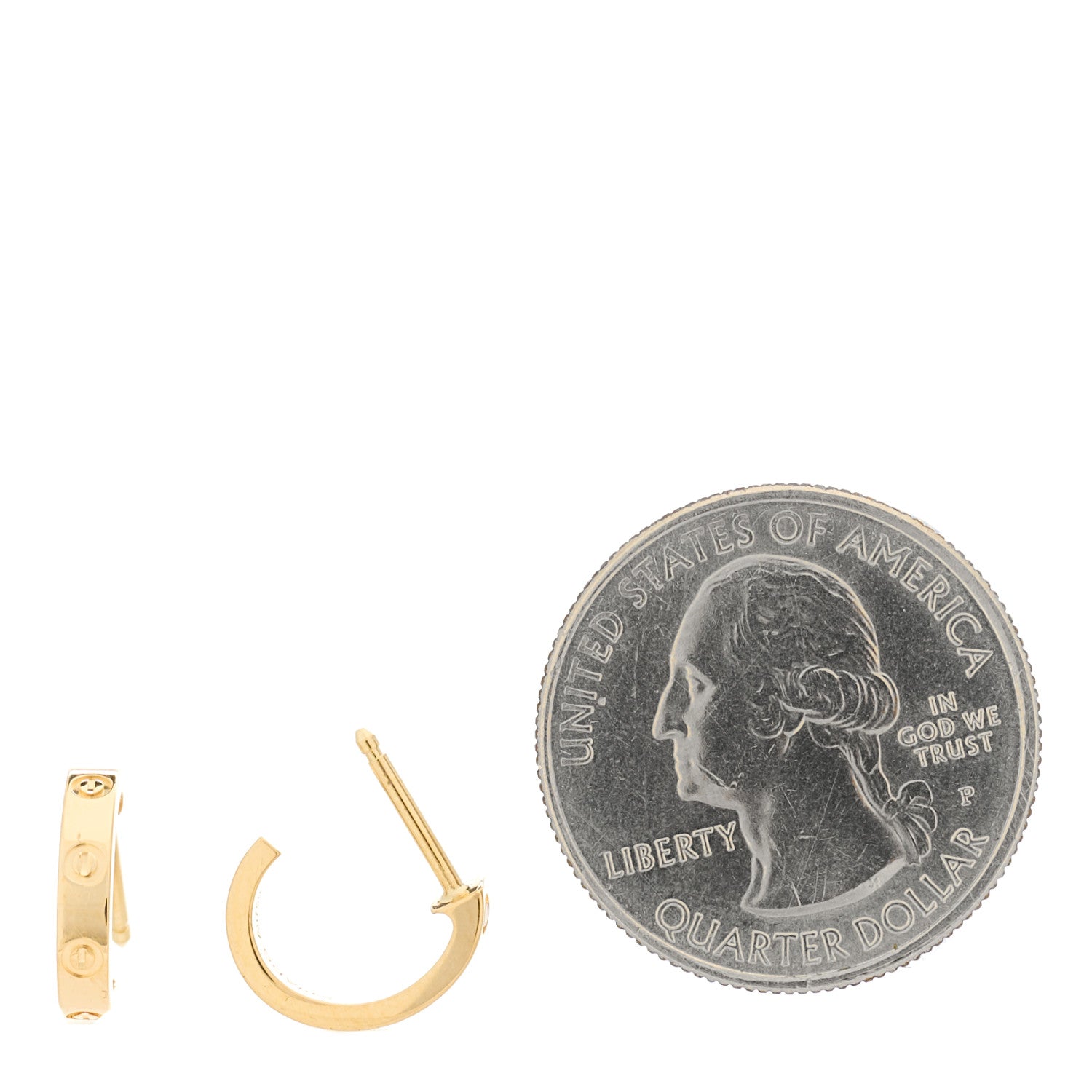 Cartier 18K Yellow Gold Small LOVE Hoop Earrings 2 of 7
