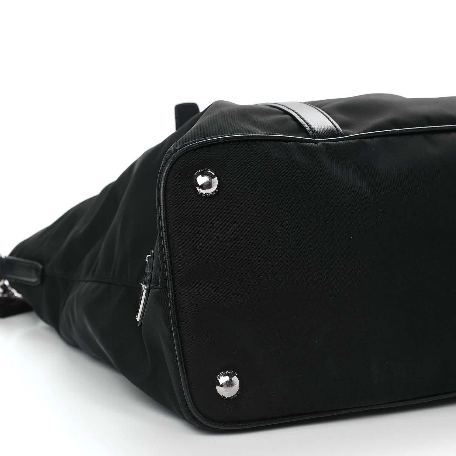 Prada Tessuto Nylon Saffiano Weekender Black 7 of 8