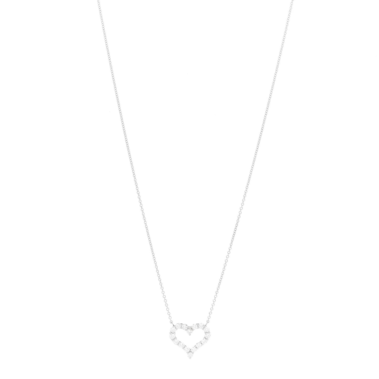 Platinum Diamond Small Heart Pendant Necklace