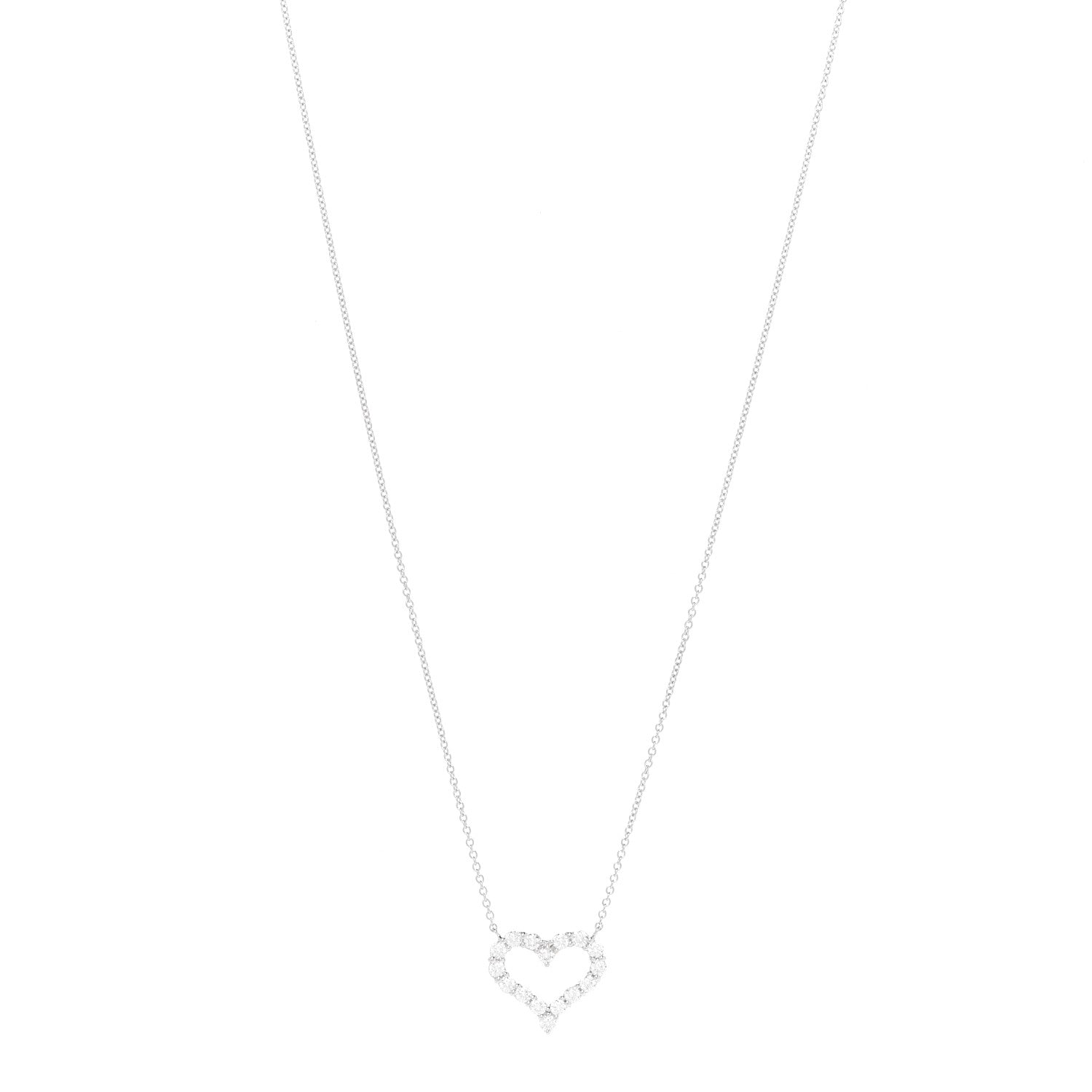 Tiffany Platinum Diamond Small Heart Pendant Necklace 1 of 6