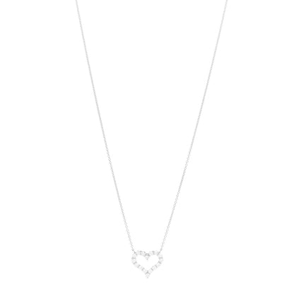 Tiffany Platinum Diamond Small Heart Pendant Necklace 1 of 6