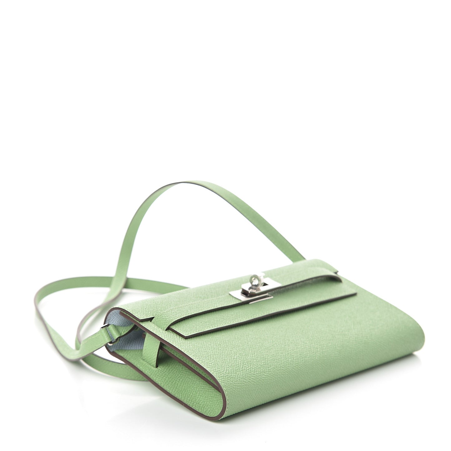 Epsom Verso Kelly Wallet To Go Vert Criquet Bleu Brume