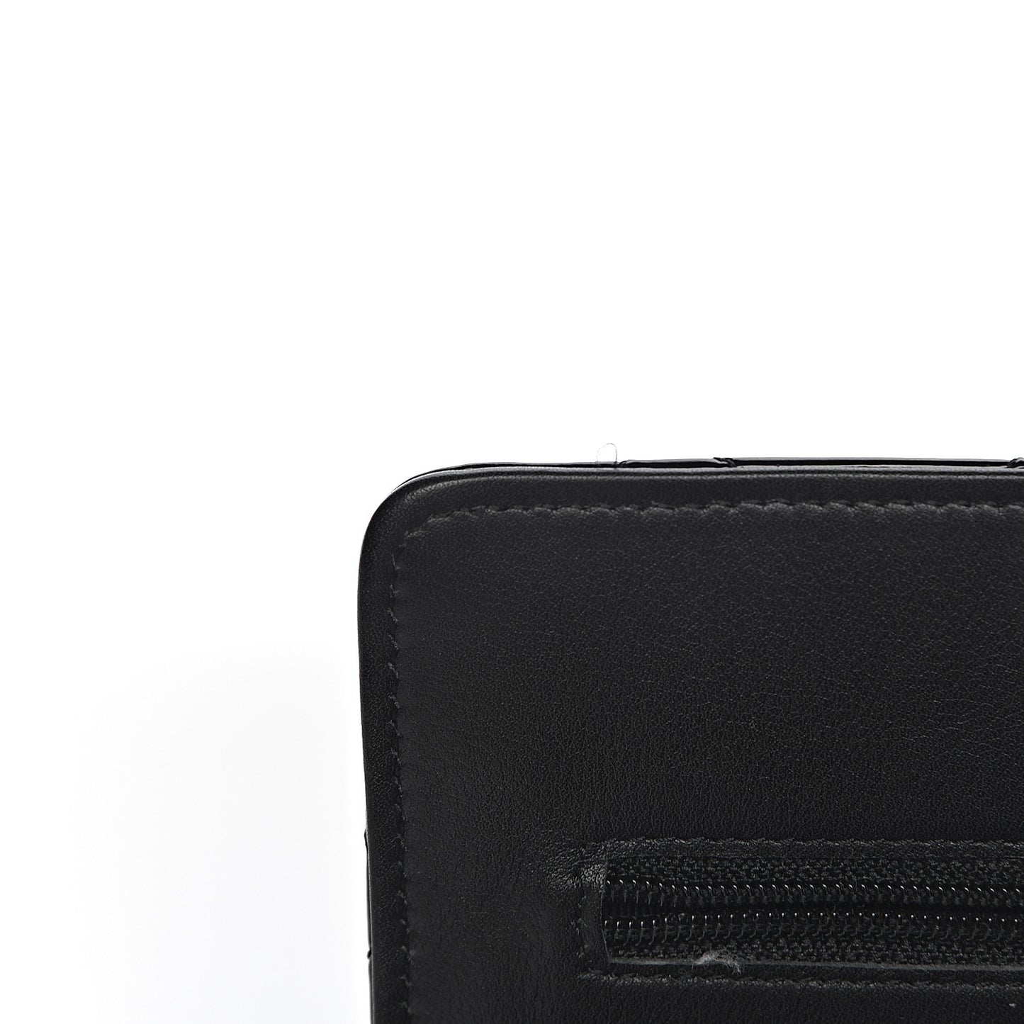 Patent Quilted Wallet On Chain WOC Black
