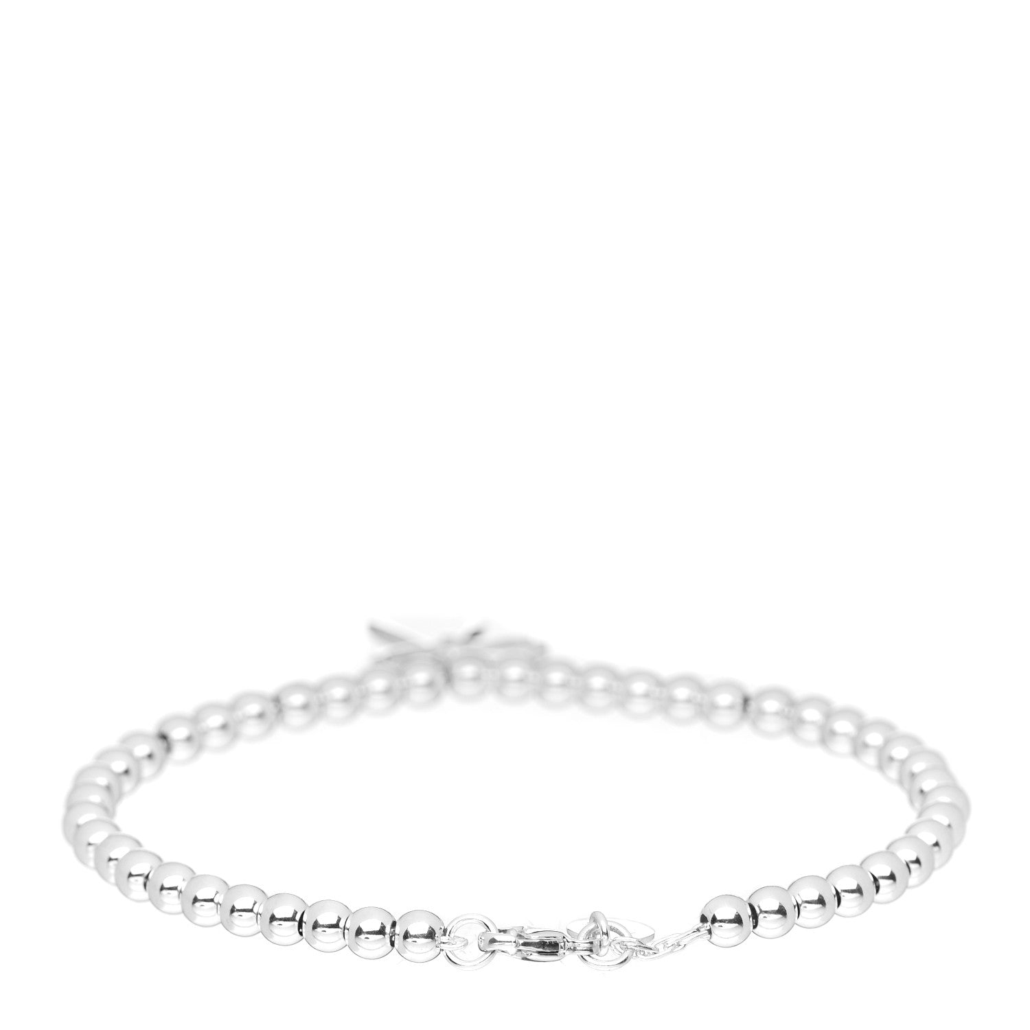 Tiffany Sterling Silver 4mm Bow Bead Bracelet 3 of 4