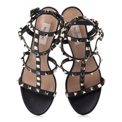 Valentino Garavani Calfskin Rockstud 60mm City Sandals 38.5 Black 5 of 8