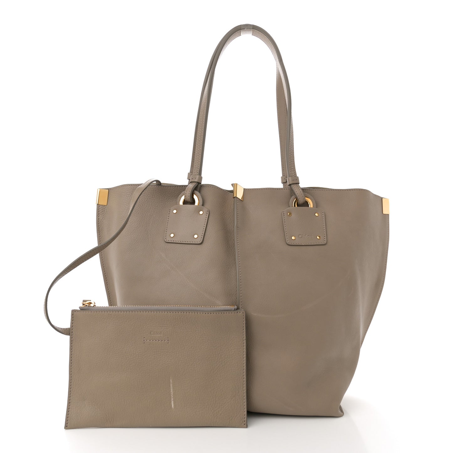 Smooth Calfskin Medium Vick Tote Motty Grey
