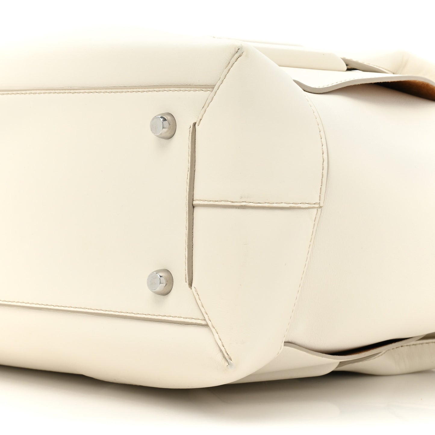 French Calfskin Maxi Intrecciato Large Arco Bianco