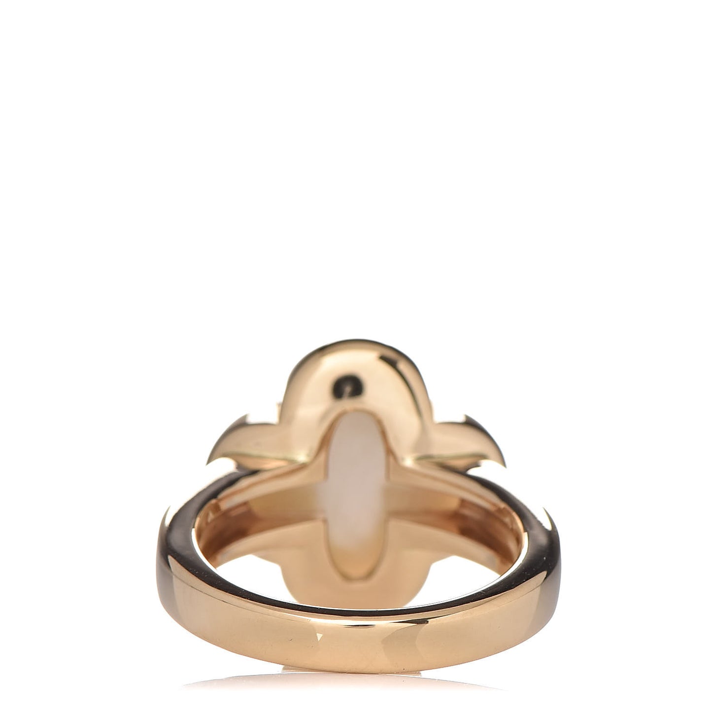 18K Yellow Gold Mother of Pearl Pure Alhambra Ring 50 5.25