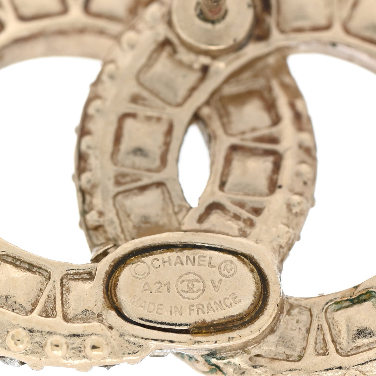 Crystal Timeless CC Earrings Light Gold