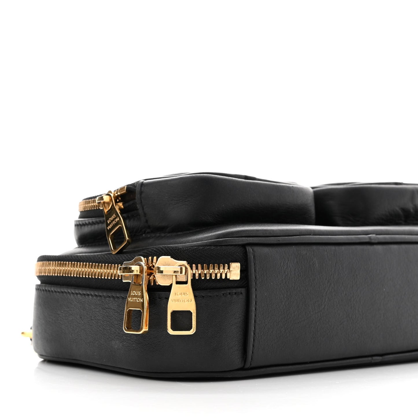 Calfskin Monogram Embossed Utility Crossbody Black