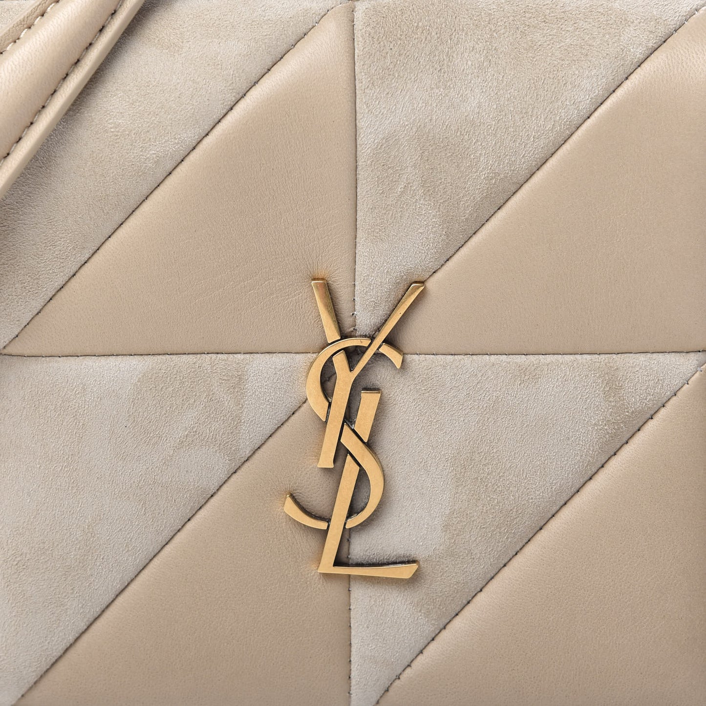 Lambskin Suede Patchwork Monogram Medium Jamie Baguette Sea Salt