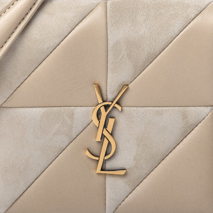 Saint Laurent Lambskin Suede Patchwork Monogram Medium Jamie Baguette Sea Salt 11 of 11