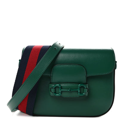 Gucci Azalea Calfskin Web Monochrome Horsebit 1955 Shoulder Bag Emerald 1 of 12