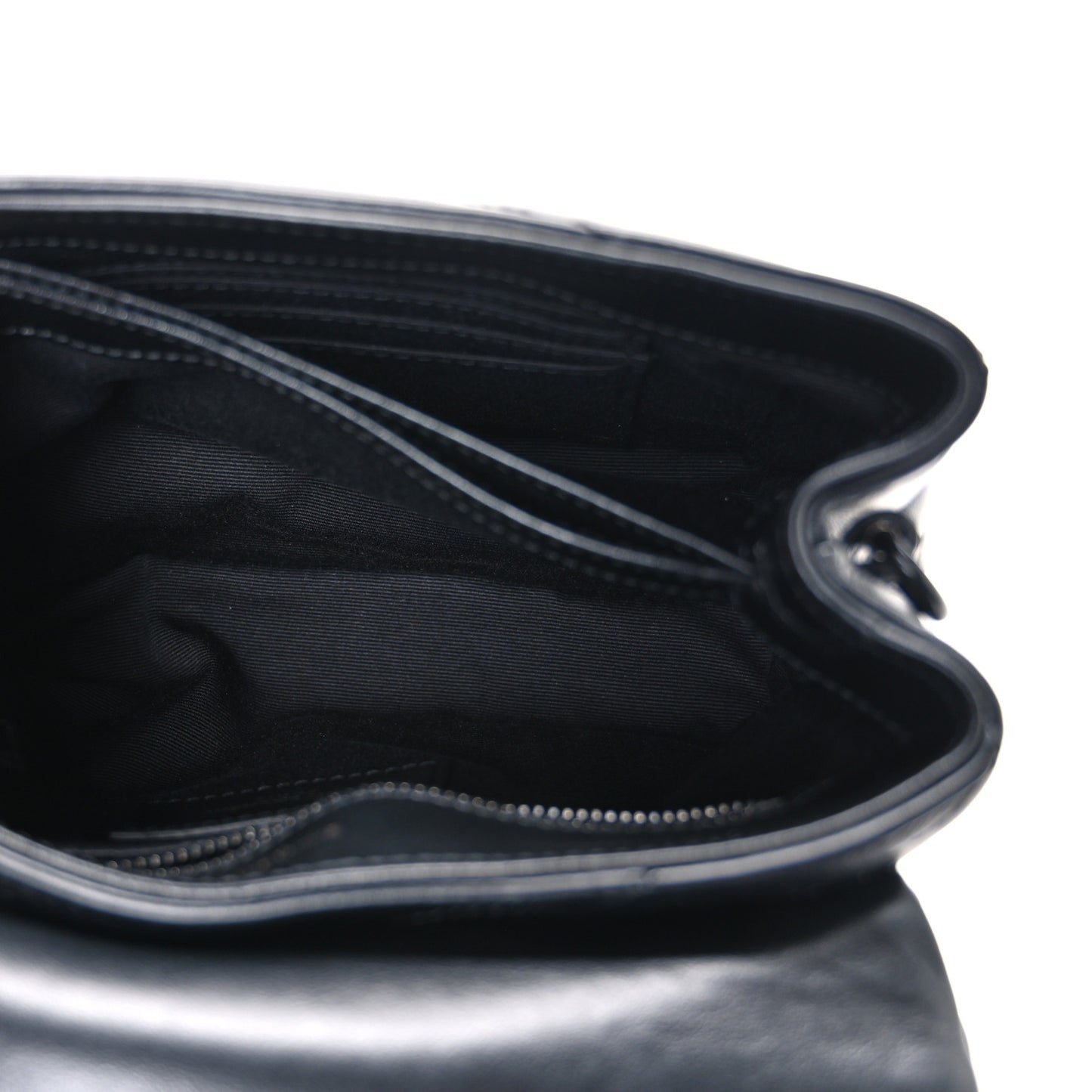 Calfskin Y Quilted Monogram Monochrome Toy Loulou Crossbody Bag Black