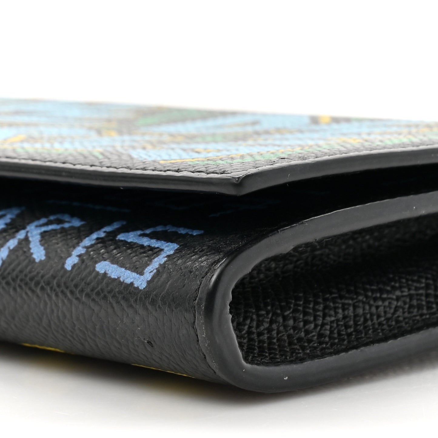 Signature Grained Calfskin Graffiti BB Chain Wallet Black Multicolor