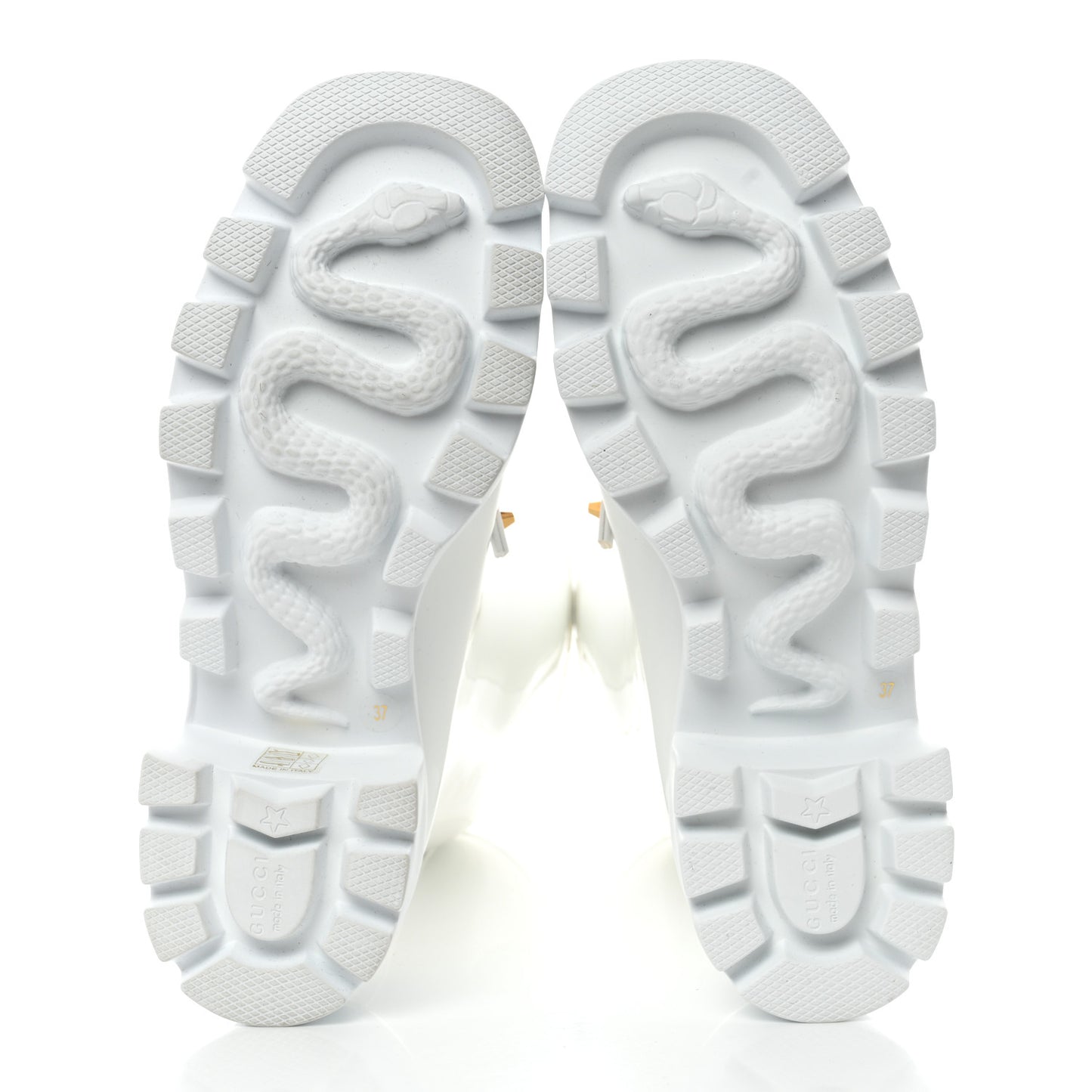 Rubber Horsebit Knee High Boots 37 Great White