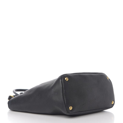 Prada Vitello Daino Side Pocket Tote Black 3 of 9