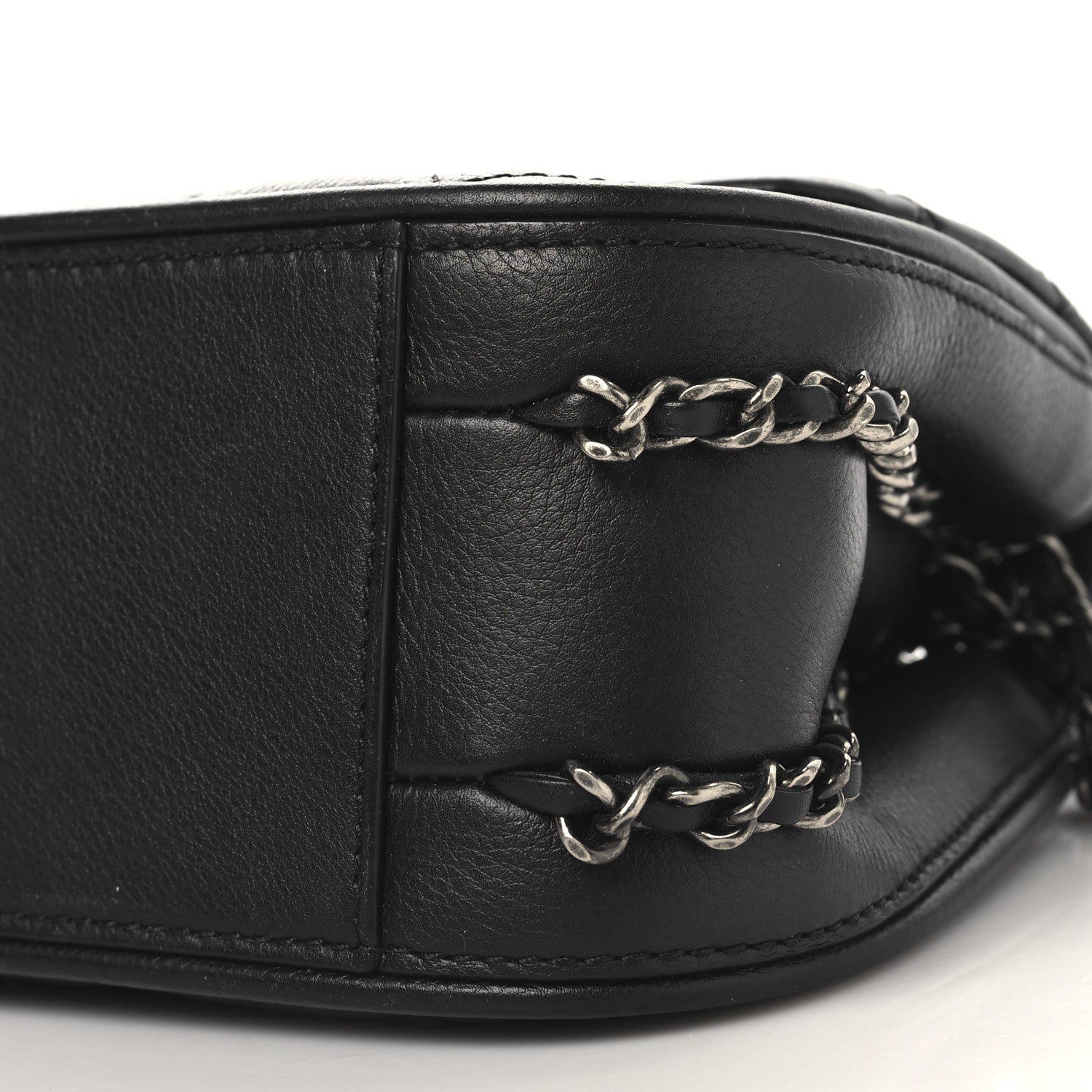 Chanel Calfskin Quilted Small Frame In Chain Flap Black 10 of 10