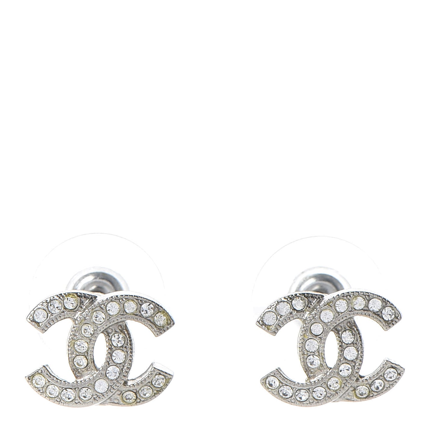 Crystal CC Earrings Silver