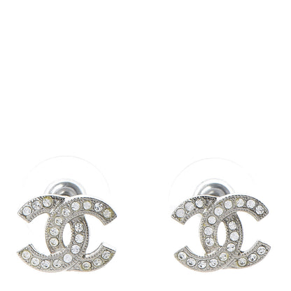 Chanel Crystal CC Earrings Silver 1 of 5