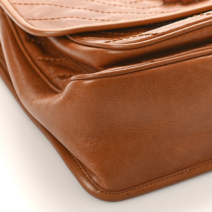 Saint Laurent Crinkled Calfskin Matelasse Monogram Medium Niki Chain Satchel Caramel 7 of 9