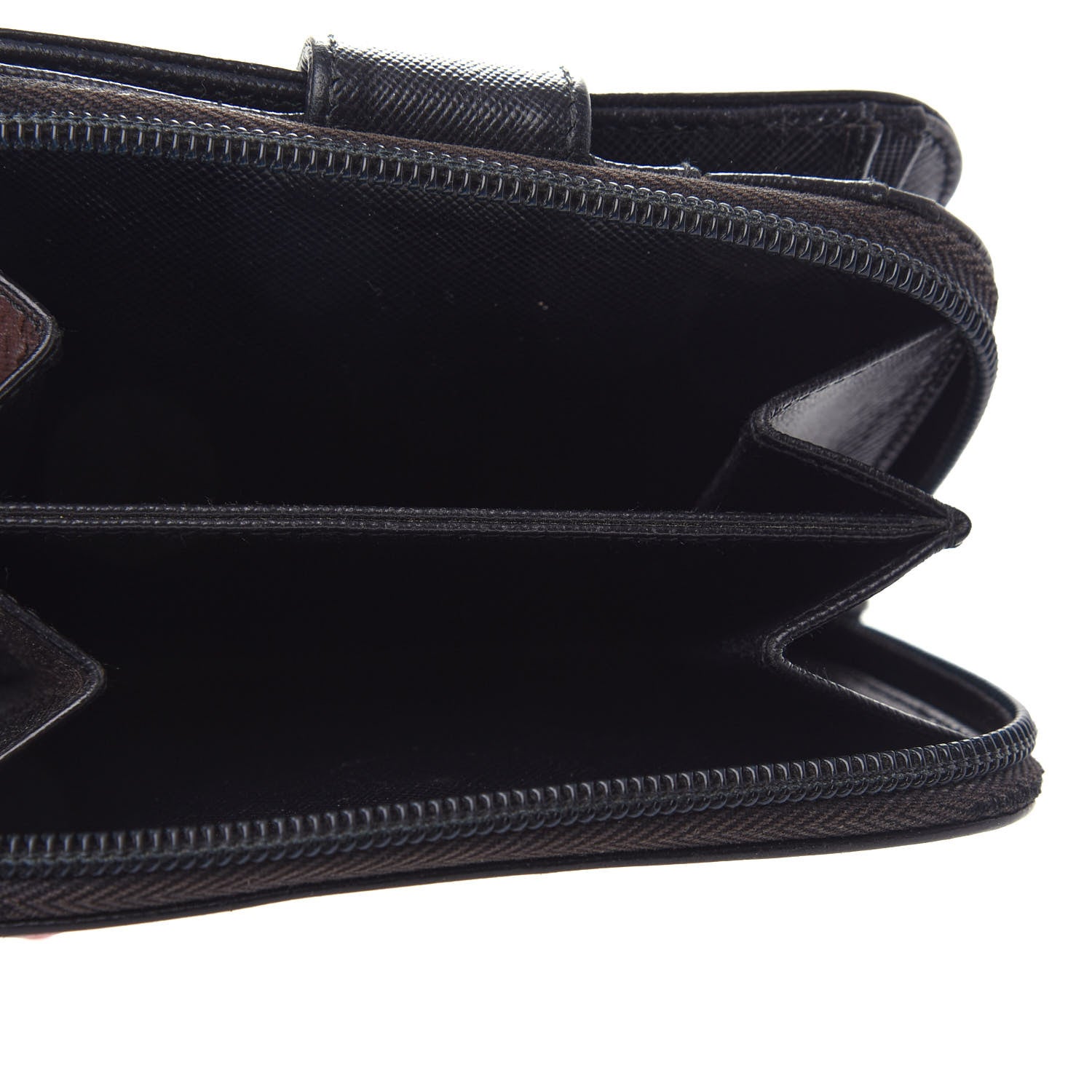 Prada Saffiano Metal Compact Wallet Black 5 of 14