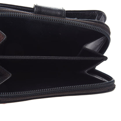 Prada Saffiano Metal Compact Wallet Black 5 of 14
