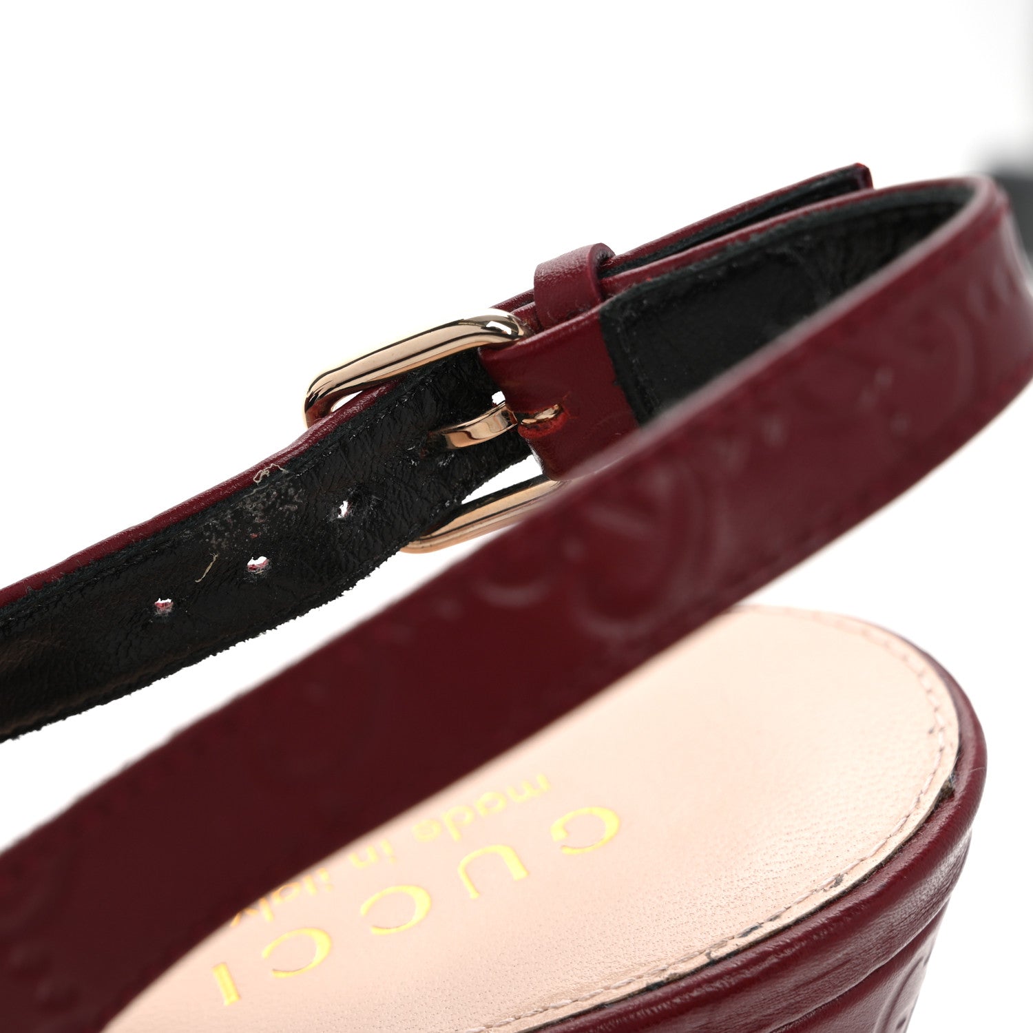 Gucci Guccissima Horsebit Platform 70/160mm Slingback Mules 40 Rosso Ancora Red 12 of 13