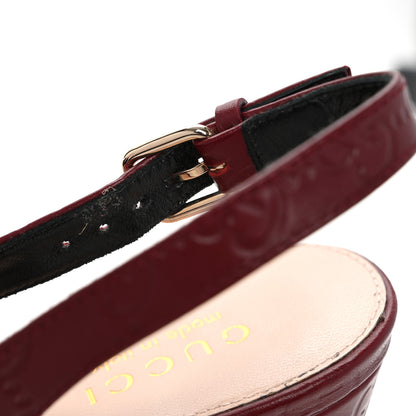 Gucci Guccissima Horsebit Platform 70/160mm Slingback Mules 40 Rosso Ancora Red 12 of 13