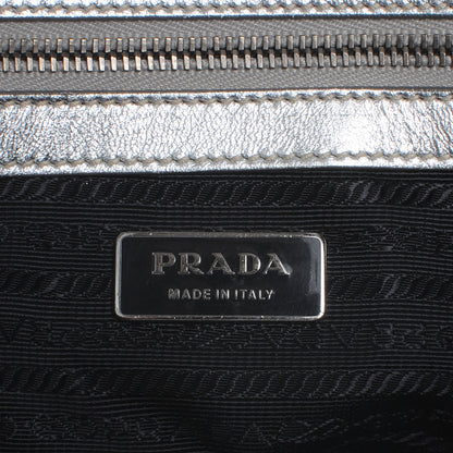 Prada Nappa Gaufre Dome Satchel Silver 7 of 8