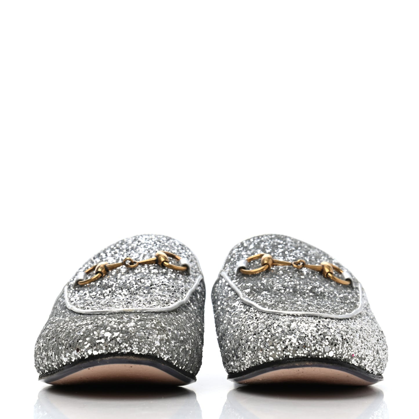 Glitter Womens Princetown Slippers 37 Silver