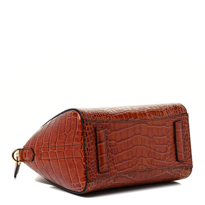 Givenchy Calfskin Crocodile Embossed Mini Antigona Cognac 4 of 10