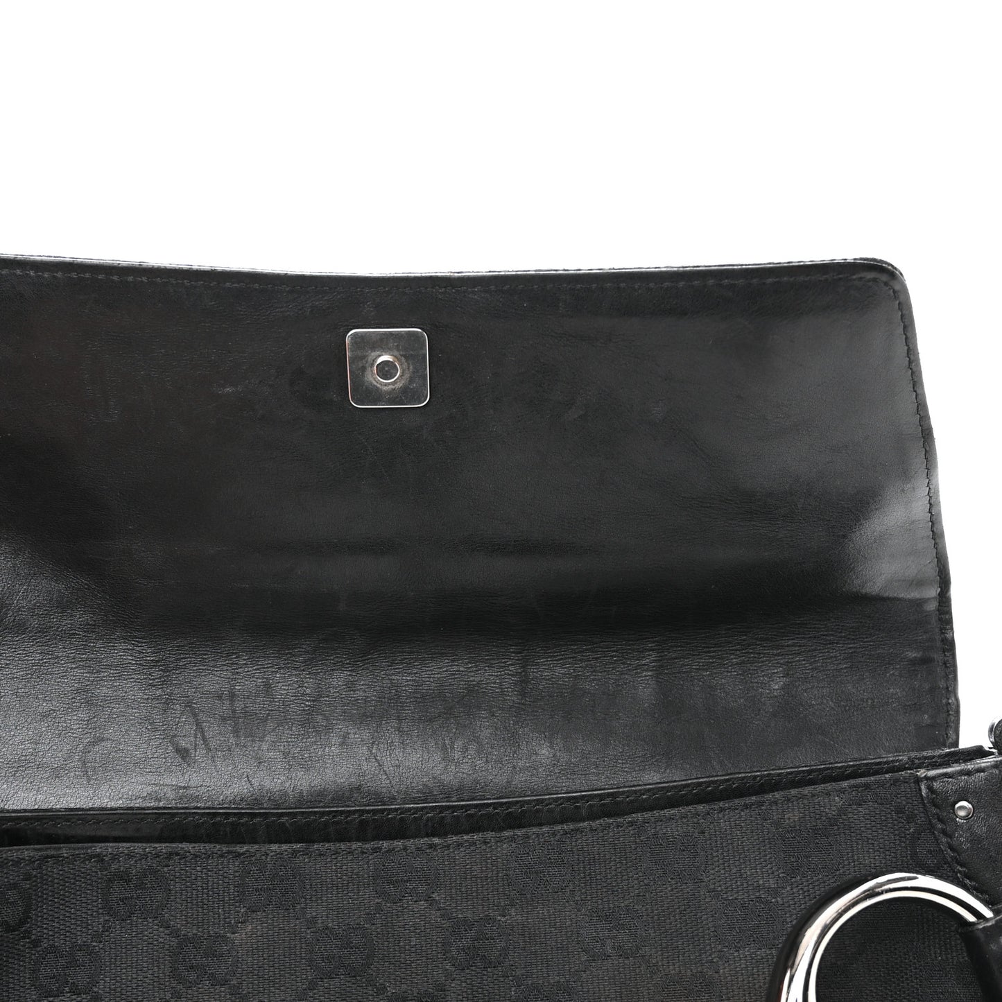 Monogram Studded Horsebit Clutch Black