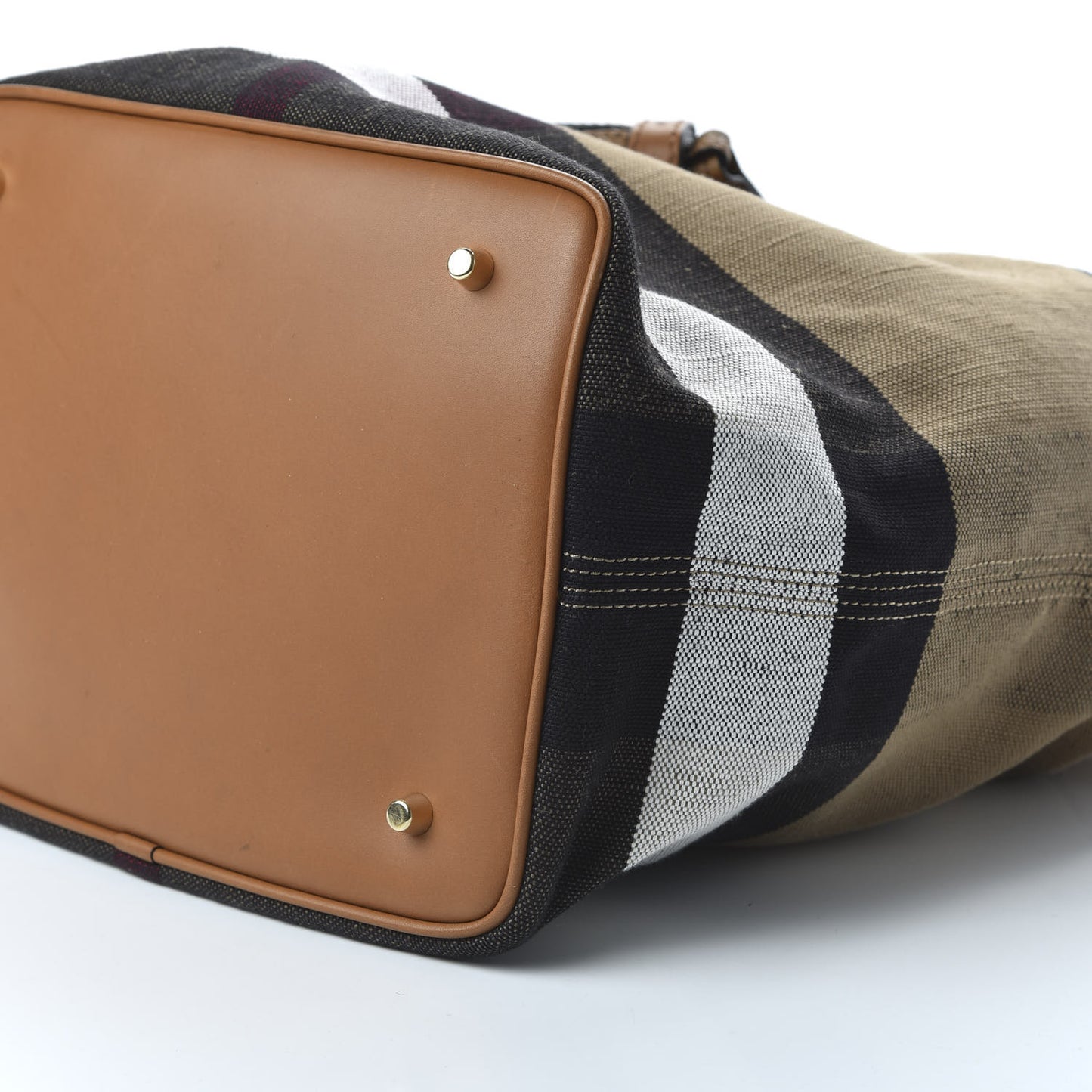 Grainy Calfskin Canvas Mega Check Medium Ashby Tassel Hobo Saddle Brown