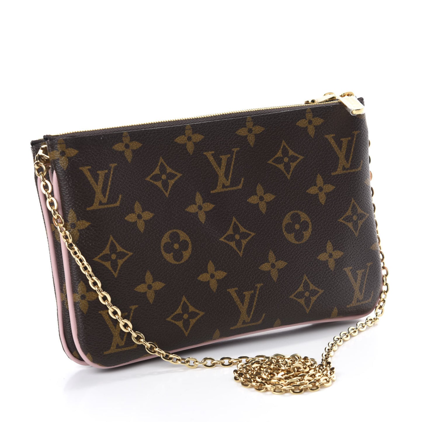 Monogram 2020 Christmas Animation Big Wheel Double Zip Pochette Rose Ballerine
