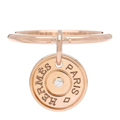 Hermes 18K Rose Gold Diamond Gambade Ring 49 5 1 of 6