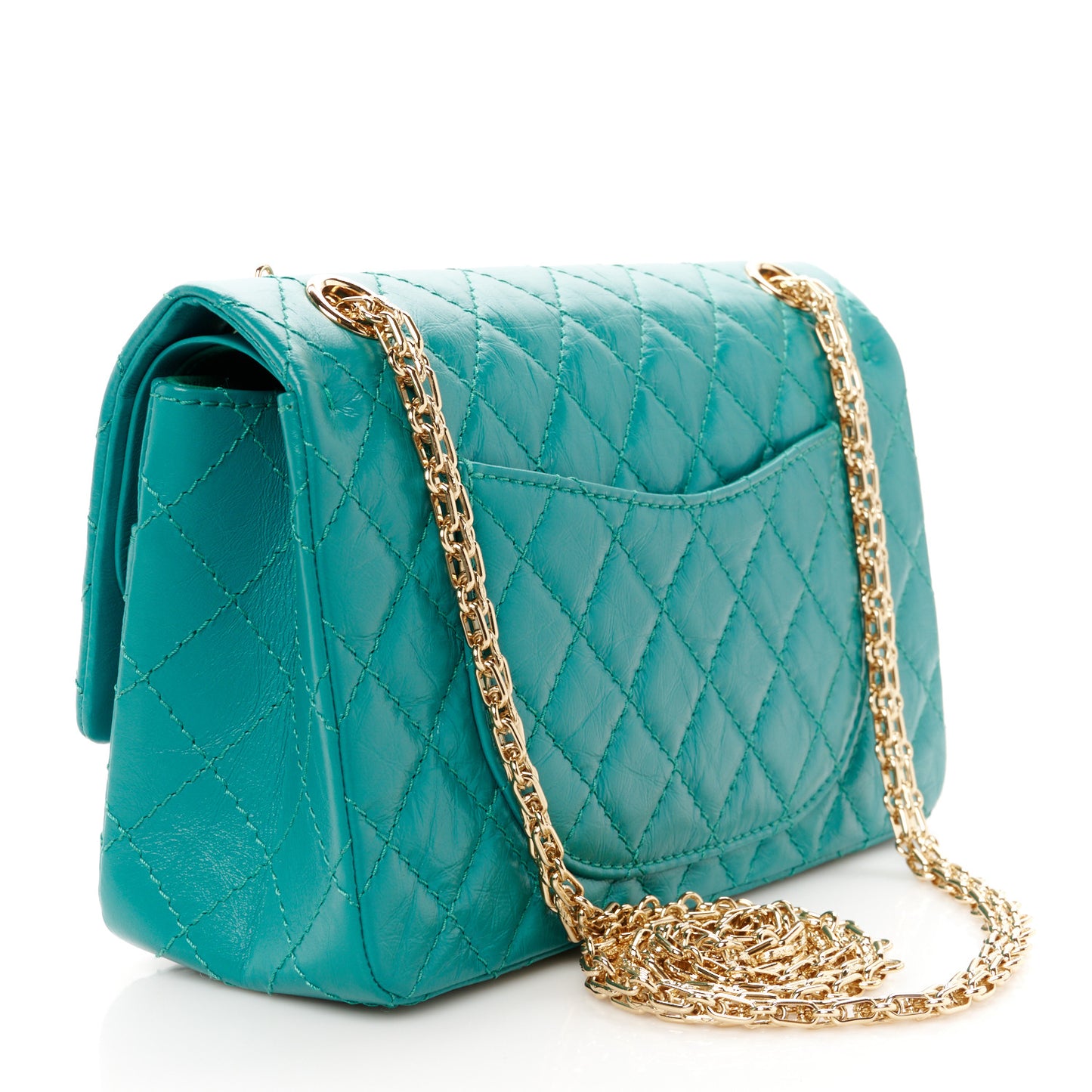 Aged Calfskin Quilted 2.55 Reissue 225 Flap Green