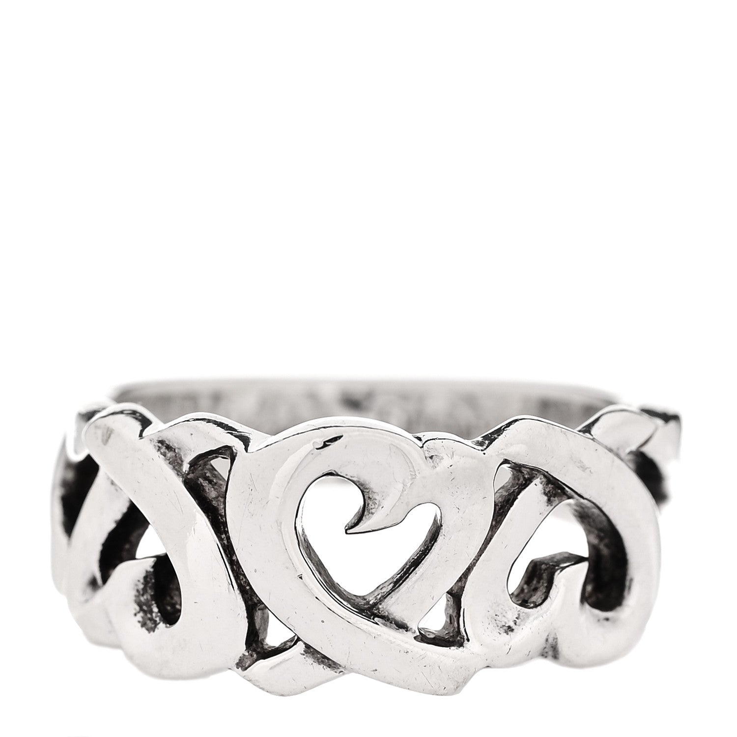 Tiffany Sterling Silver Paloma Picasso Loving Heart Band Ring 50 5.25 1 of 5