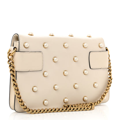 Gucci Nappa Pearl Studded Mini Queen Margaret Broadway Shoulder Bag Mystic White 3 of 8