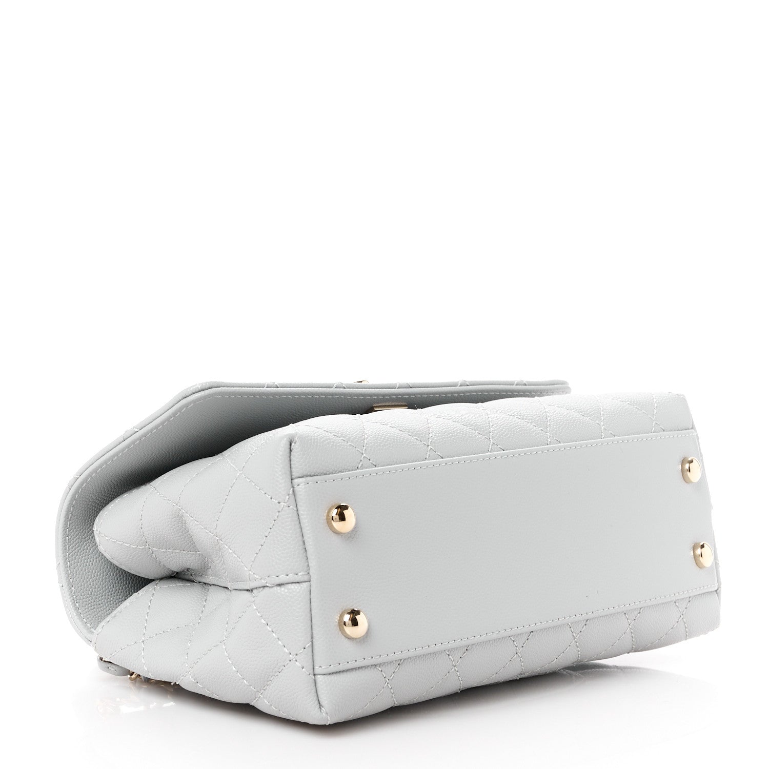 Chanel Caviar Quilted Mini Coco Handle Flap Light Grey 4 of 11