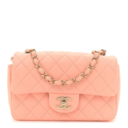 Chanel Lambskin Quilted Mini Rectangular Flap Light Orange 1 of 12