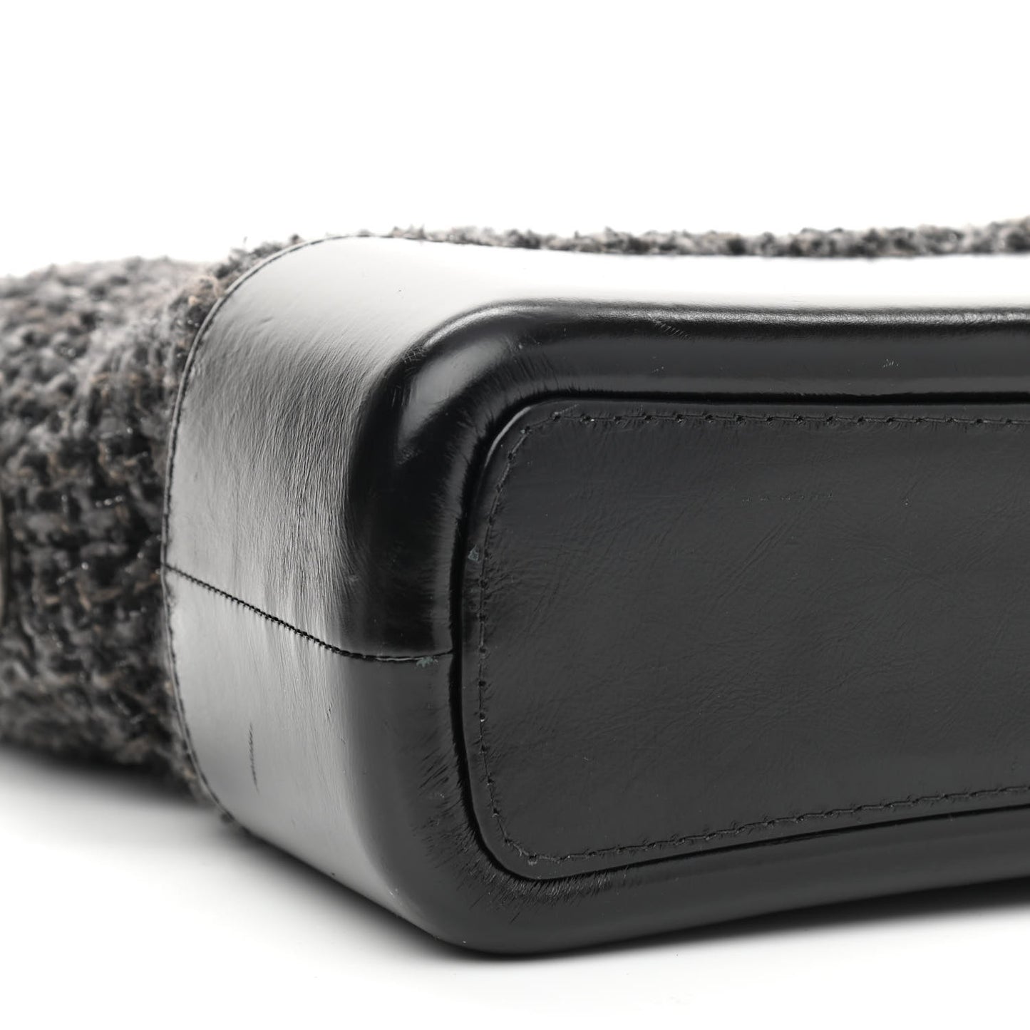 Tweed Calfskin Quilted Medium Gabrielle Hobo Black