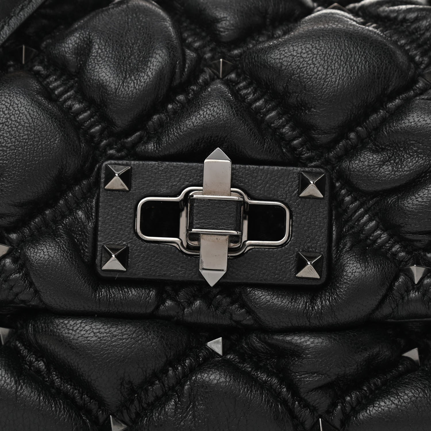Valentino Garavani Nappa Small Spikeme Shoulder Bag Black 7 of 9