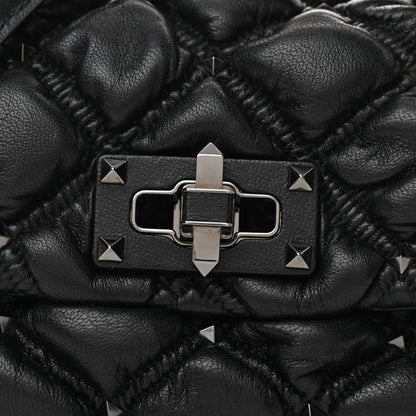 Valentino Garavani Nappa Small Spikeme Shoulder Bag Black 7 of 9