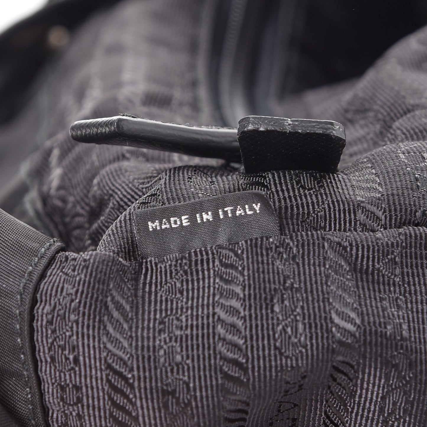 Nylon Vela Saffiano Medium Cinch Backpack Black
